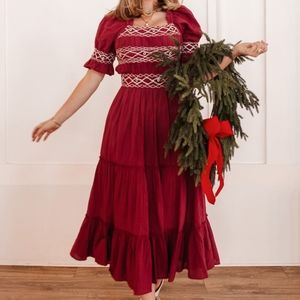 Ivy City Co Liesl Dress in Red Size Small